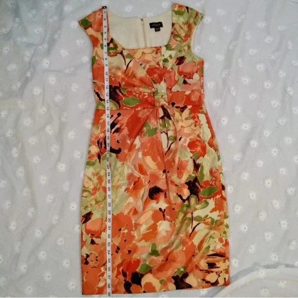 Chaya Sleeveless Floral Sheath Dress Size 10 Scoop Neck Work Wedding Cocktail - Picture 4 of 8